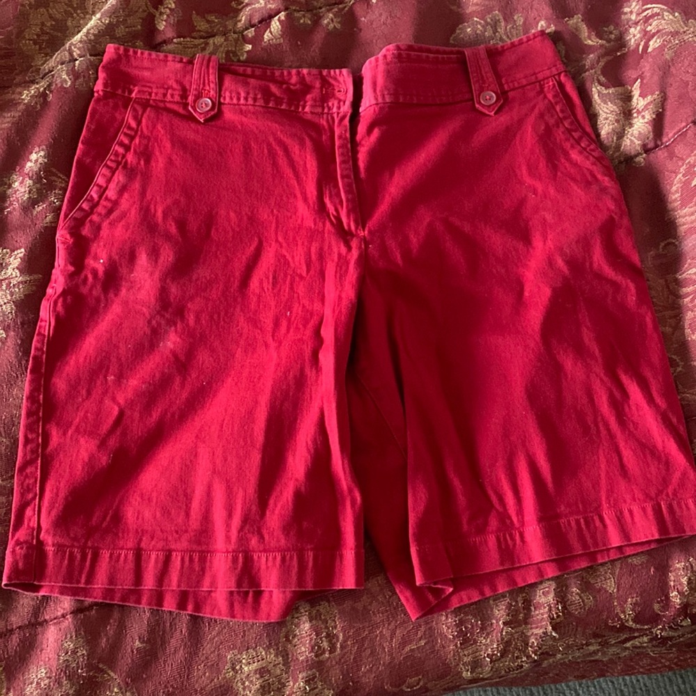 Solid red Talbots shorts size 14